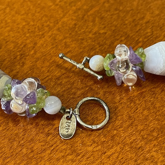 Ross Simons Blue/Purple Agate Quartz Necklace Choker - Picture 13 of 16